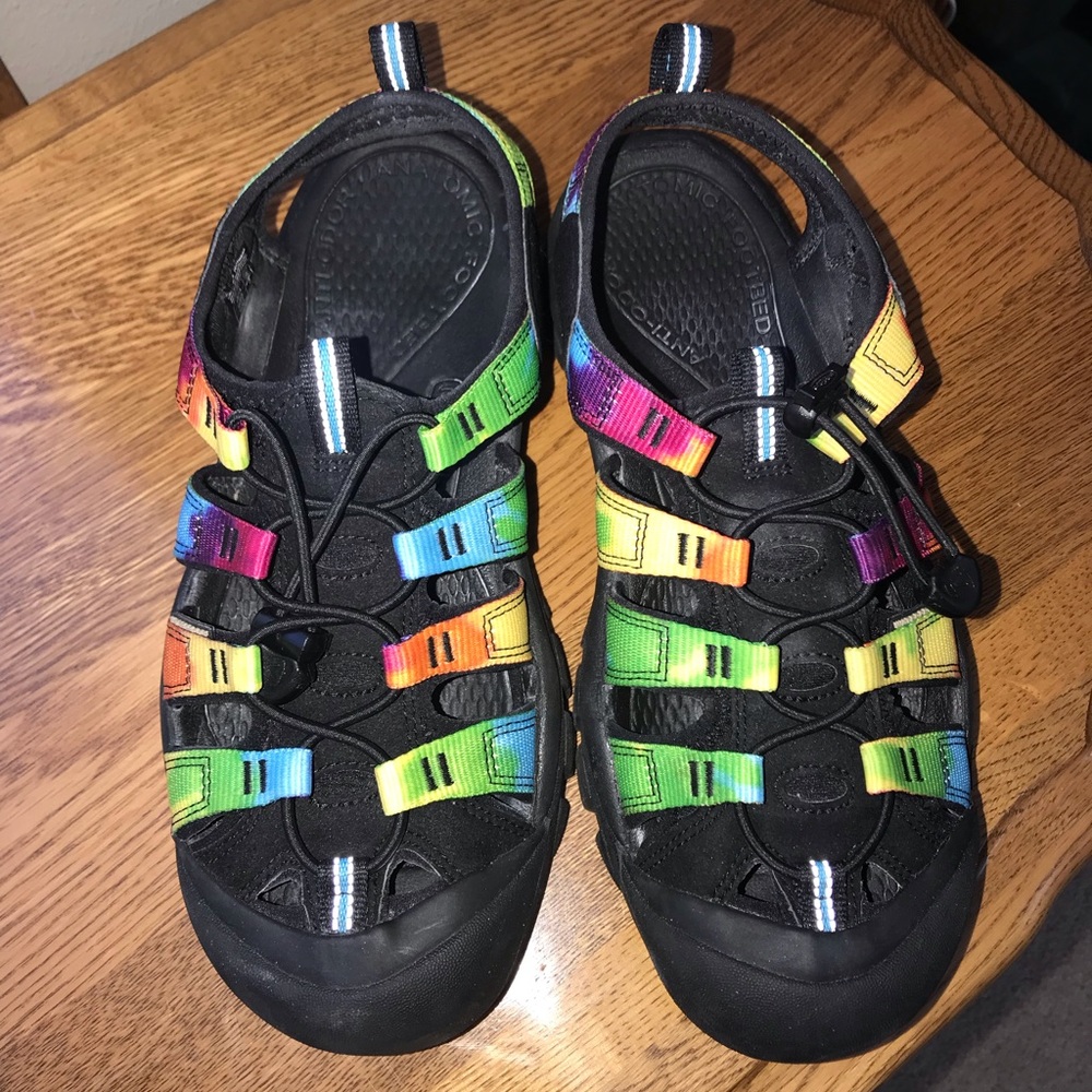 Keen rainbow/tie dye sandals